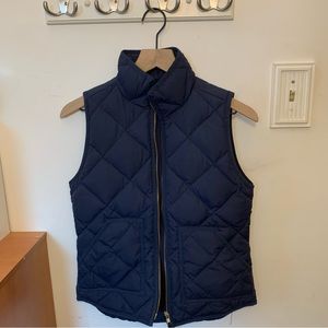 Navy blue J.Crew vest with gold zipper women’s size XXS